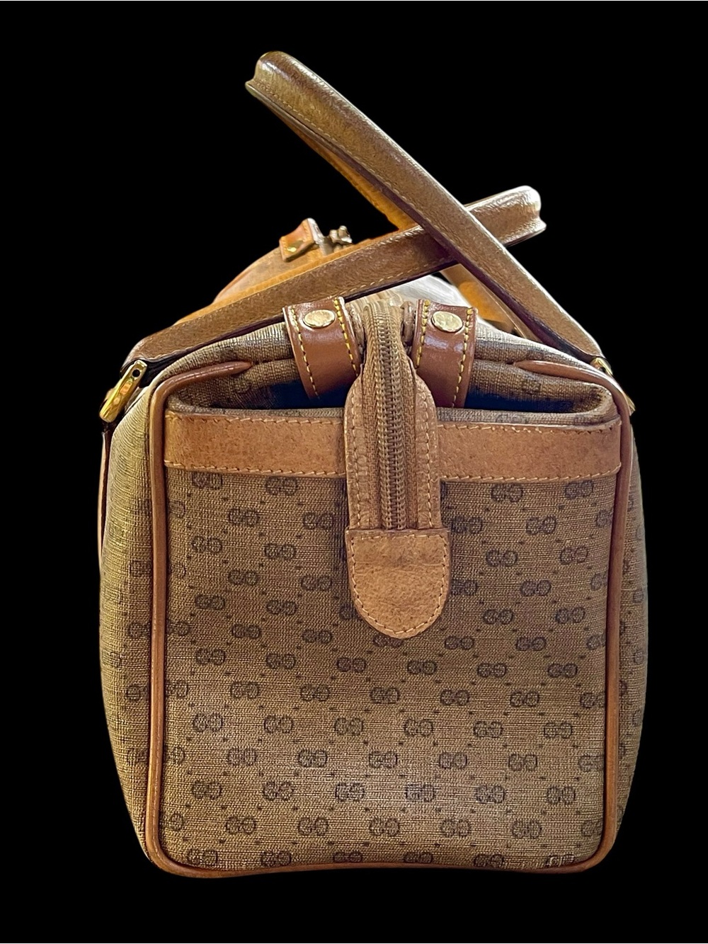 Vintage 1980s Gucci Micro GG Monogram Boston Satchel Bag - Picture 4 of 16